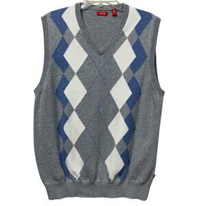 Izod Men’s Argyle V-Neck Sweater Vest Classic Preppy Pullover Size L